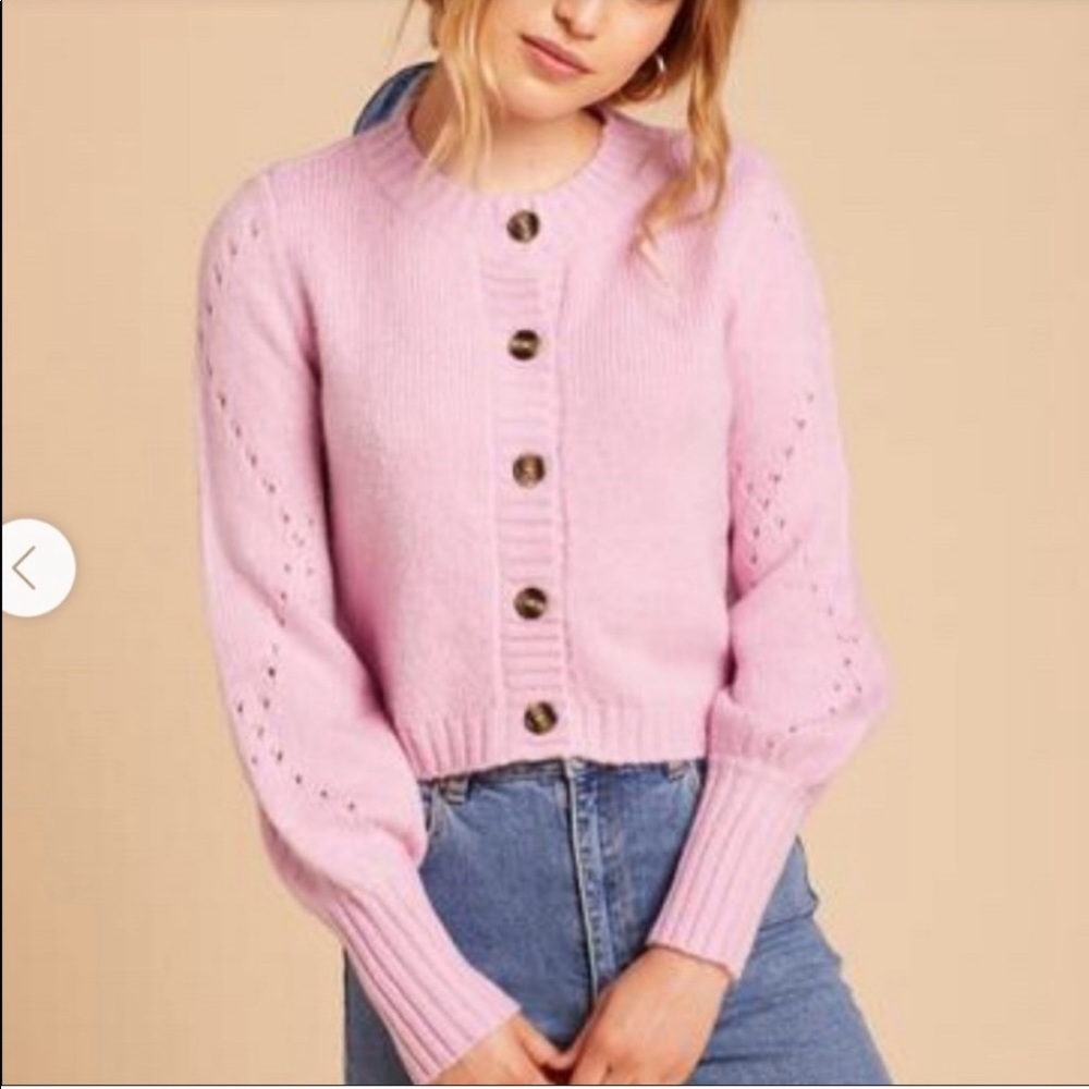Host Pick For Love and Lemons Mia Pointelle Sweater Small - Picture 3 of 11